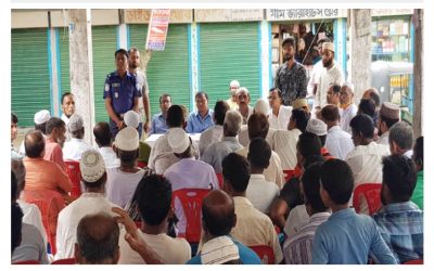 আখাউড়ায় মাদক নির্মুলে পুলিশের পাশে মাঠে থাকছেন জনগন।