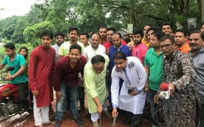 নিজ অর্থায়নে আখাউড়া-কসবা সড়ক সংস্কার করে দিচ্ছেন আইনমন্ত্রী।