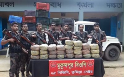 আখাউড়ায় ৭৬ কেজি গাঁজা সহ পিকআপ আটক