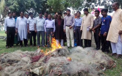 আখাউড়ায় ভ্রাম্যমান আদালতে বিপুল পরিমান অবৈধ কারেন্ট জাল জব্দ