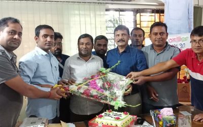 আখাউড়া পৌর মেয়রের জন্মদিনে টেলিভিশন সাংবাদিকদের শুভেচ্ছা বিনিময়।
