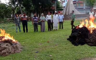 আখাউড়ায় ভ্রাম্যমান অ‌ভিযান চা‌লি‌য়ে ১২ হাজার মিটার জাল জব্দ।