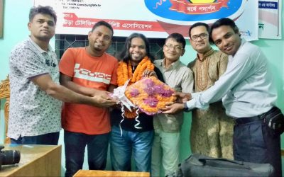 মৃত্তিকা পদক পাওয়া মিশুকে আখাউড়া টিভি সাংবাদিকদের সংবর্ধনা।