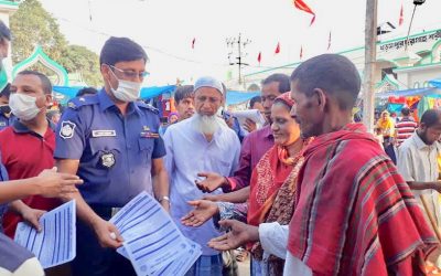 আখাউড়ায় করোনা সচেতনতায় থানা পুলিশের ব্যতিক্রমী প্রচার।