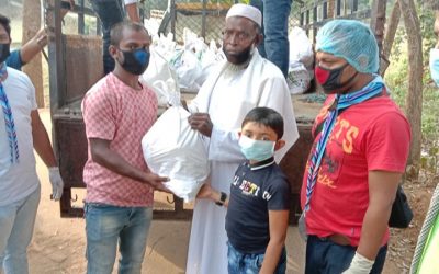 আখাউড়া অন্ধপল্লীতে প্রবাসীর খাদ্য সামগ্রী বিতরণ