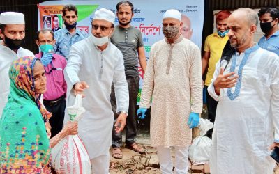 আখাউড়ায় বি এন পির সাবেক এমপির পক্ষে খাদ্য সামগ্রী বিতরণ।