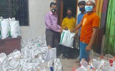 ব্রাহ্মণবাড়িয়ায় জাতীয় পার্টির ত্রান সামগ্রী বিতরণ