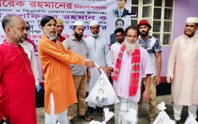 আখাউড়ায় বি এন পির ৮৫০ পরিবারের মাঝে খাদ্যসামগ্রী নগদ অর্থ বিতরণ।