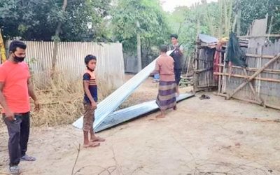 ব্রাহ্মণবাড়িয়ায় ছাত্রলীগ  নেতার সহায়তা: ‘বৃষ্টিহীন’ ঘরে ঘুমাবেন হানিফ