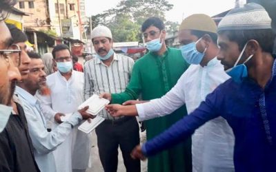 আখাউড়া উপজেলা প্রেসক্লাবের উদ্যোগে ছিন্নমূল ও হতদরিদ্র মানুষের মাঝে ইফতার বিতরণ