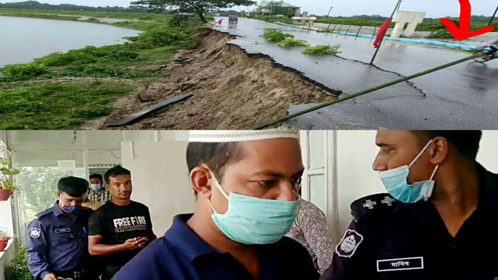 সড়কে অবৈধভাবে বালির স্তুপ, নিউজের পর আওয়ামীলীগ নেতাসহ গ্রেফতার ৩