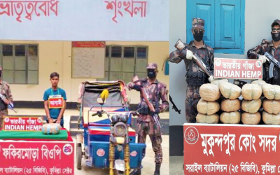 আখাউড়া ও বিজয়নগরে দেড় মন গাঁজা বিপুল পরিমাণ মাদক এবং অটোরিকশা সহ আটক ১