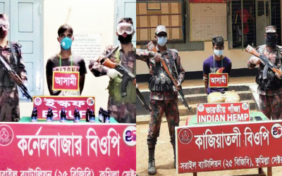 ব্রাহ্মণবাড়িয়ার সীমান্তে ১১ লাখেরও বেশি বিপুল পরিমাণ মাদকসহ ৩ পাচারকারী গ্রেফতার