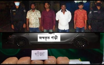 ব্রাহ্মণবাড়িয়ায় র‍্যাবের অভিযানে গাঁজা ও প্রাইভেটকার সহ আটক ৪
