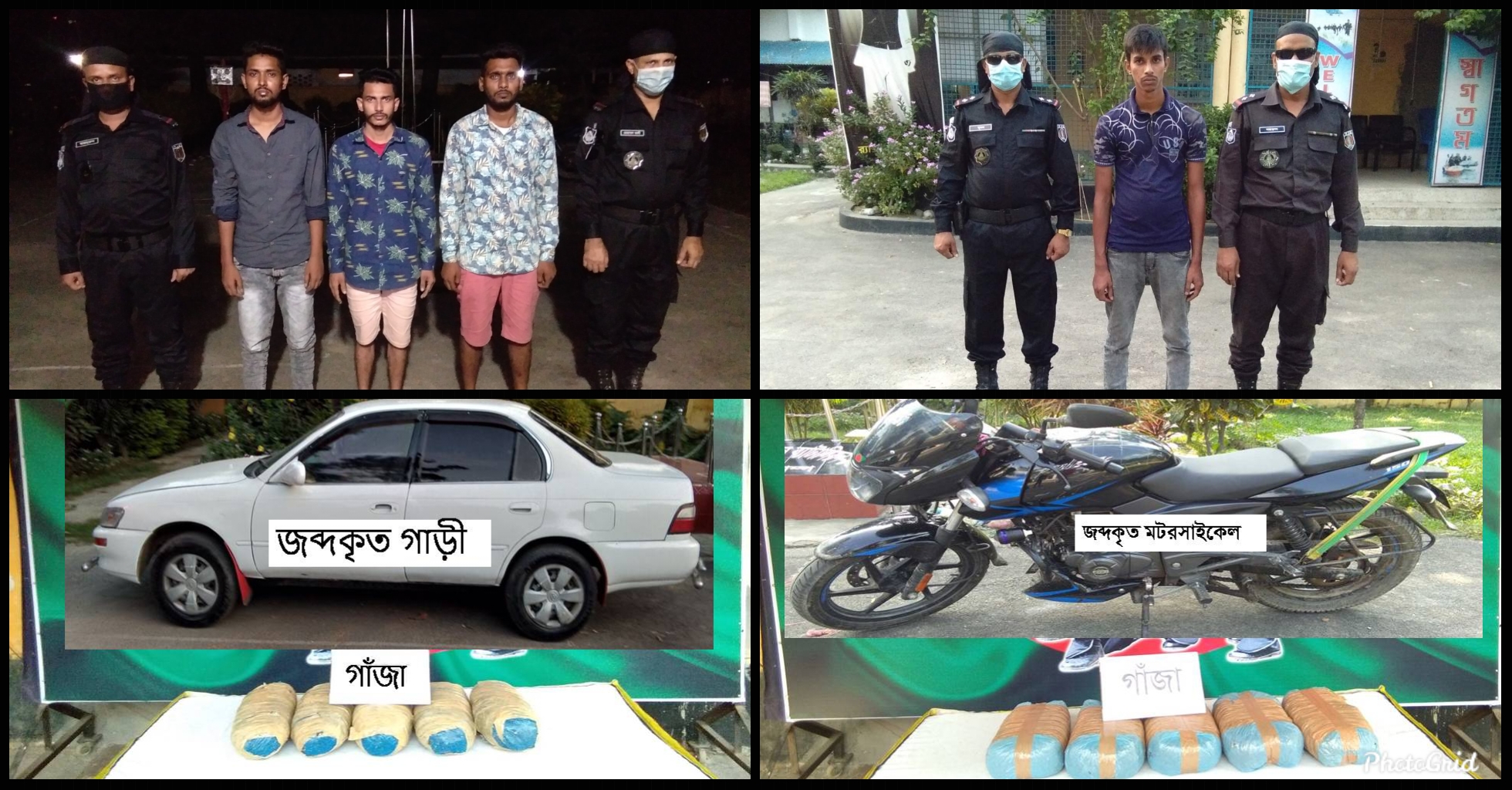 ব্রাহ্মণবাড়িয়া র‍্যাবের অভিযানে বিপুল সংখ্যক মাদক ও বহনকারী কার, মোটরসাইকেল সহ আটক ৪