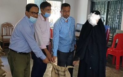 আখাউড়ায় বিজিডির চাউল বিতরণ