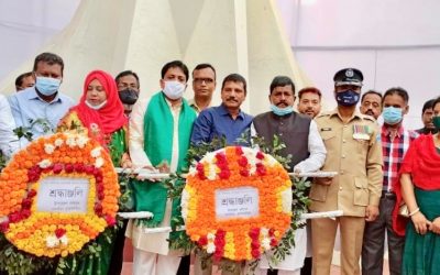 আখাউড়ায় স্বাধীনতার সুবর্ণজয়ন্তীতে স্মৃতি সৌধে শ্রদ্ধা