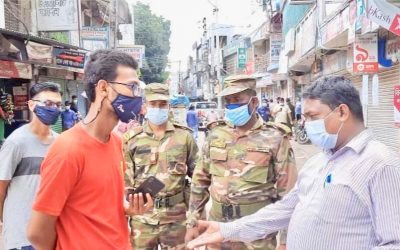 আখাউড়ায় লকডাউন উপেক্ষা করায় ২৮ জনকে জরিমানা