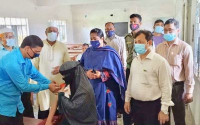 আখাউড়ায় গণ টিকার দ্বিতীয় ডোজ এর কার্যক্রম