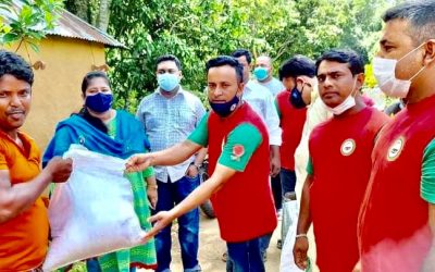 আখাউড়ায় অন্ধপল্লীতে স্বপ্নতরীর খাদ্র সামগ্রী বিতরণ