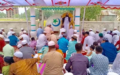 আখাউড়ায় দুই বছর পর ঈদগার মাঠে ঈদুল ফিতরের জামাত অনুষ্ঠিত