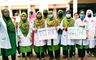 আখাউড়ায় এক দফা দাবিতে নার্সদের ৩ ঘন্টা কর্মবিরতি পালন