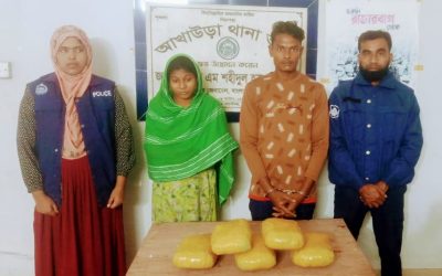 আখাউড়ায় গাঁজাসহ স্বামী স্ত্রী গ্রেফতার