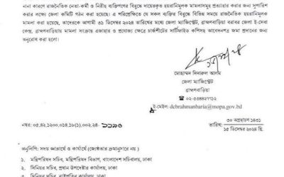 রাজনৈতিক হয়রানিমূলক মামলা থেকে রক্ষা  পেতে গণবিজ্ঞপ্তি