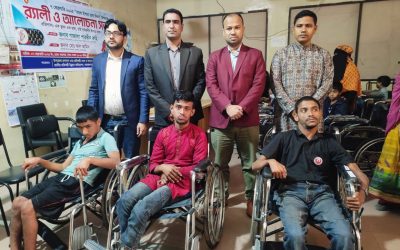 আখাউড়ায় হুইল চেয়ার পেয়ে আপ্লুত প্রতিবন্ধীরা
