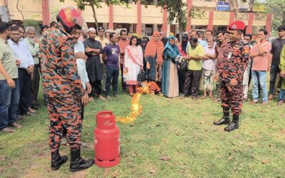 আখাউড়ায় জাতীয় দুর্যোগ প্রস্তুতি দিবসে অগ্নিকান্ড ও ভূমিকম্প সচেতনতা মহড়া