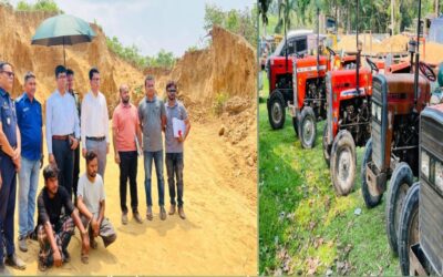 কসবায় পাহাড় কাটায় লাখ টাকা জরিমানা, ৫টি ট্রাক্টর জব্দ