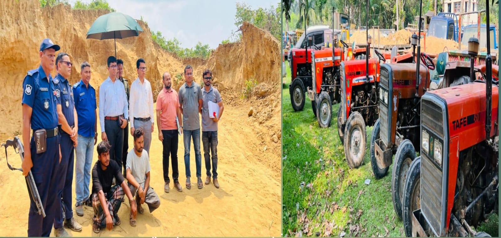 কসবায় পাহাড় কাটায় লাখ টাকা জরিমানা, ৫টি ট্রাক্টর জব্দ